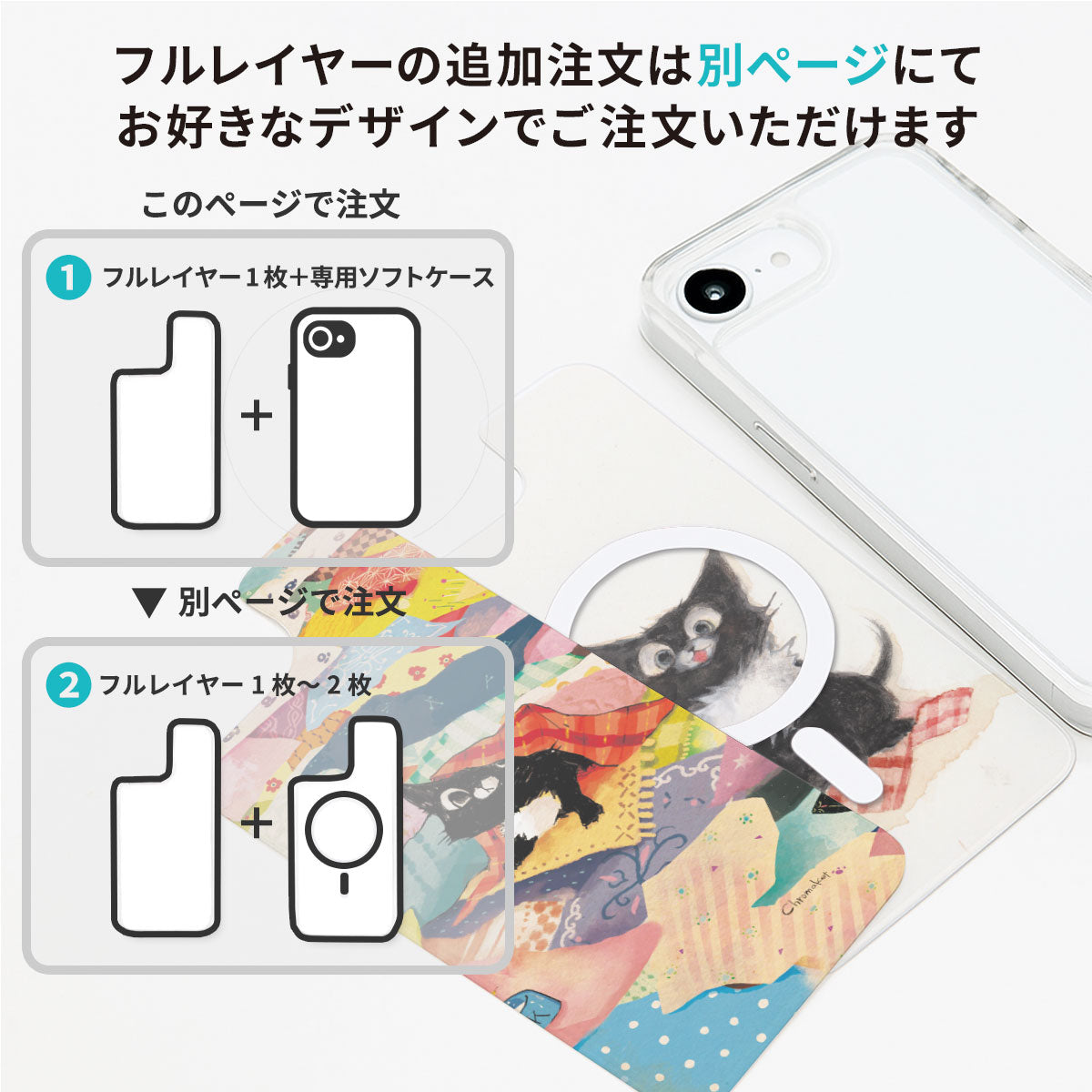 iPhoneケース 着せ替え【フルレイヤー】猫