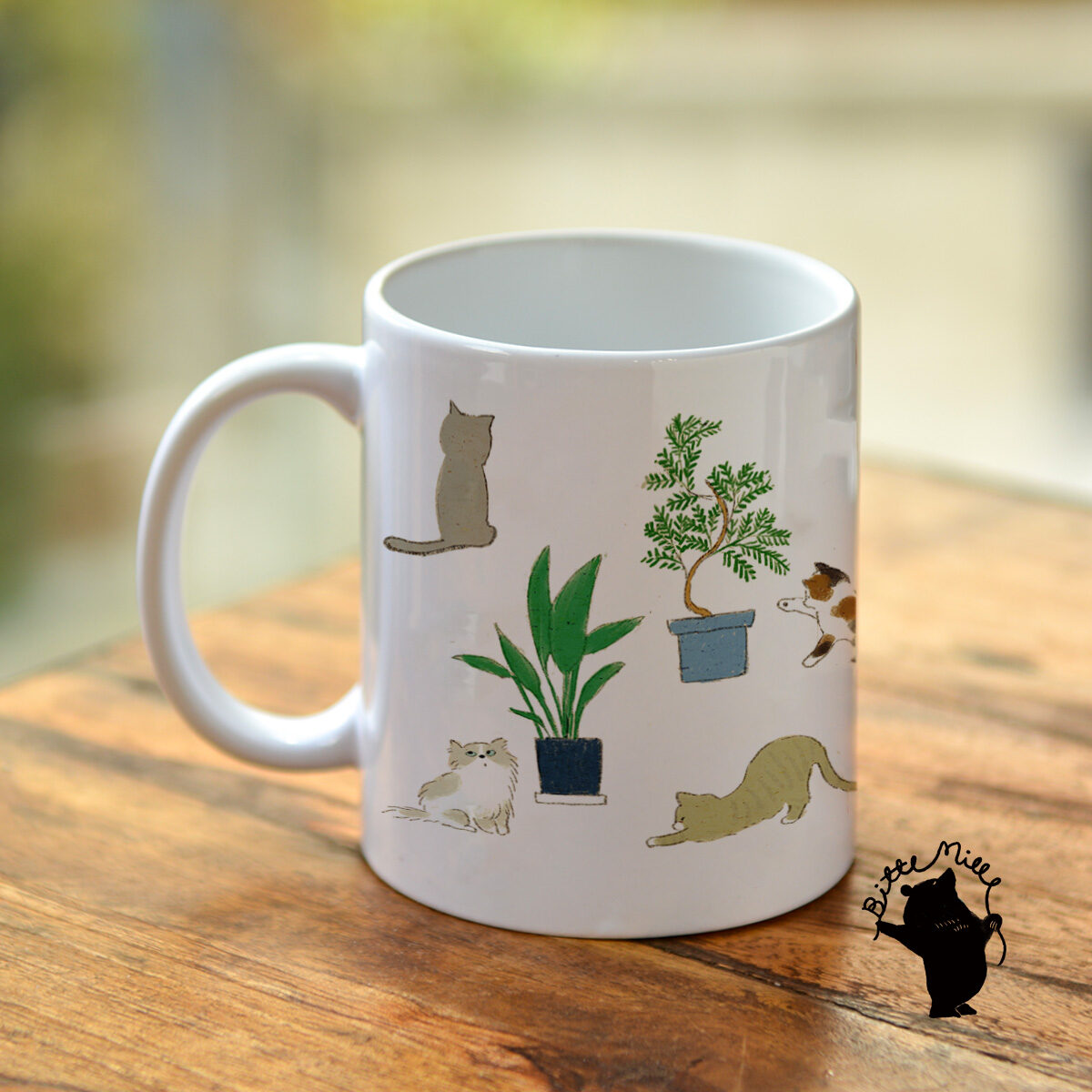 マグカップ おしゃれ かわいい 陶器 ブランド 猫 ねこ 植物 名入れ