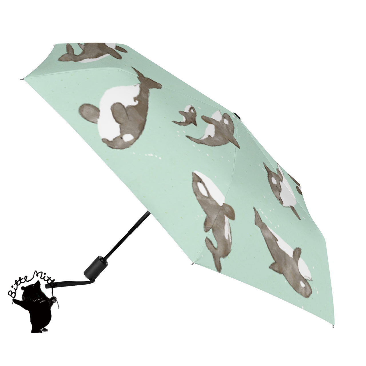 シャチの優雅な一日　傘　ミントグリーン
