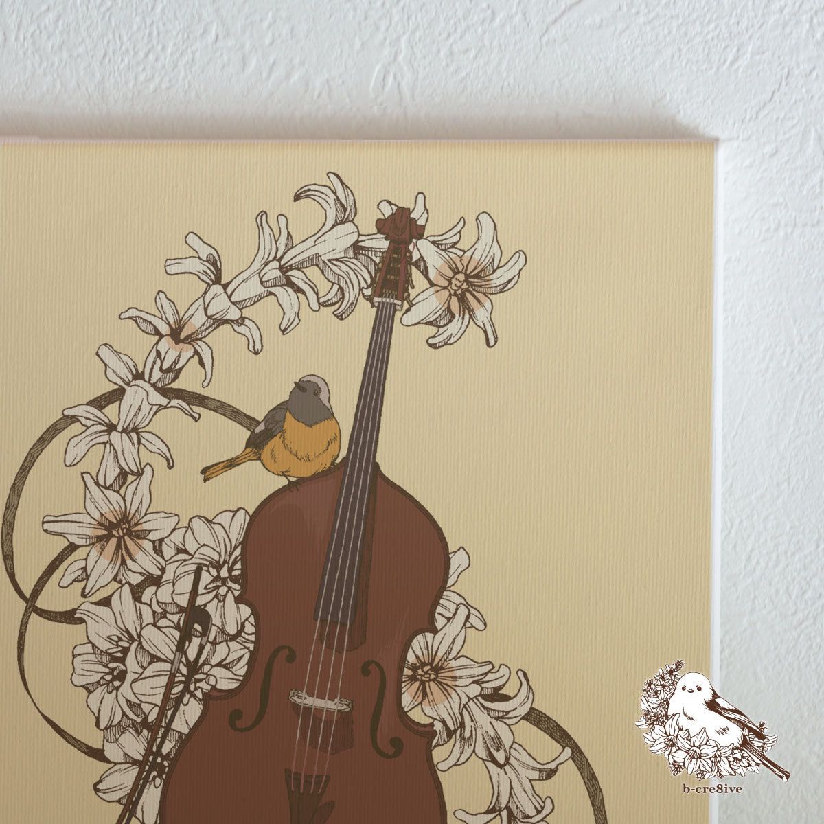 アートパネル 花 インテリア 壁掛け おしゃれ ファブリックパネル 北欧 鳥 楽器