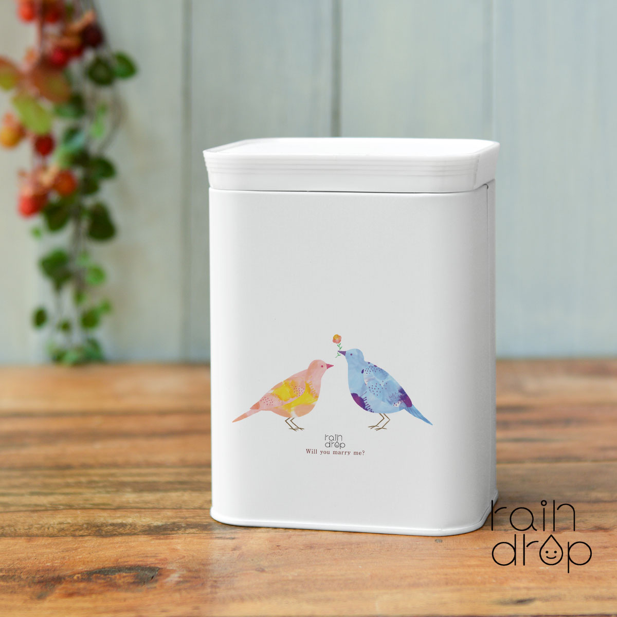 キャニスター缶 おしゃれ かわいい コーヒー お茶 保存容器 鳥 花 名入れ