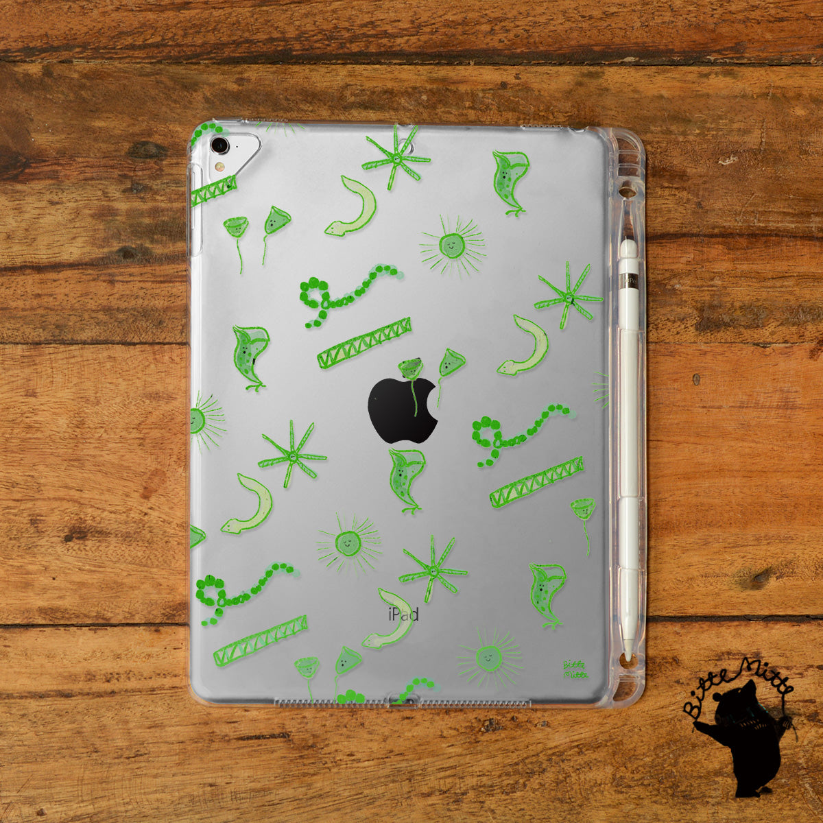 iPad クリアケース ペン収納 カバー おしゃれ かわいい 微生物 プランクトン