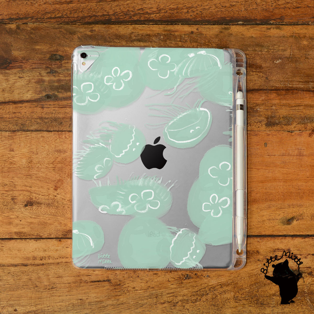iPad クリアケース ペン収納 カバー おしゃれ かわいい クラゲ