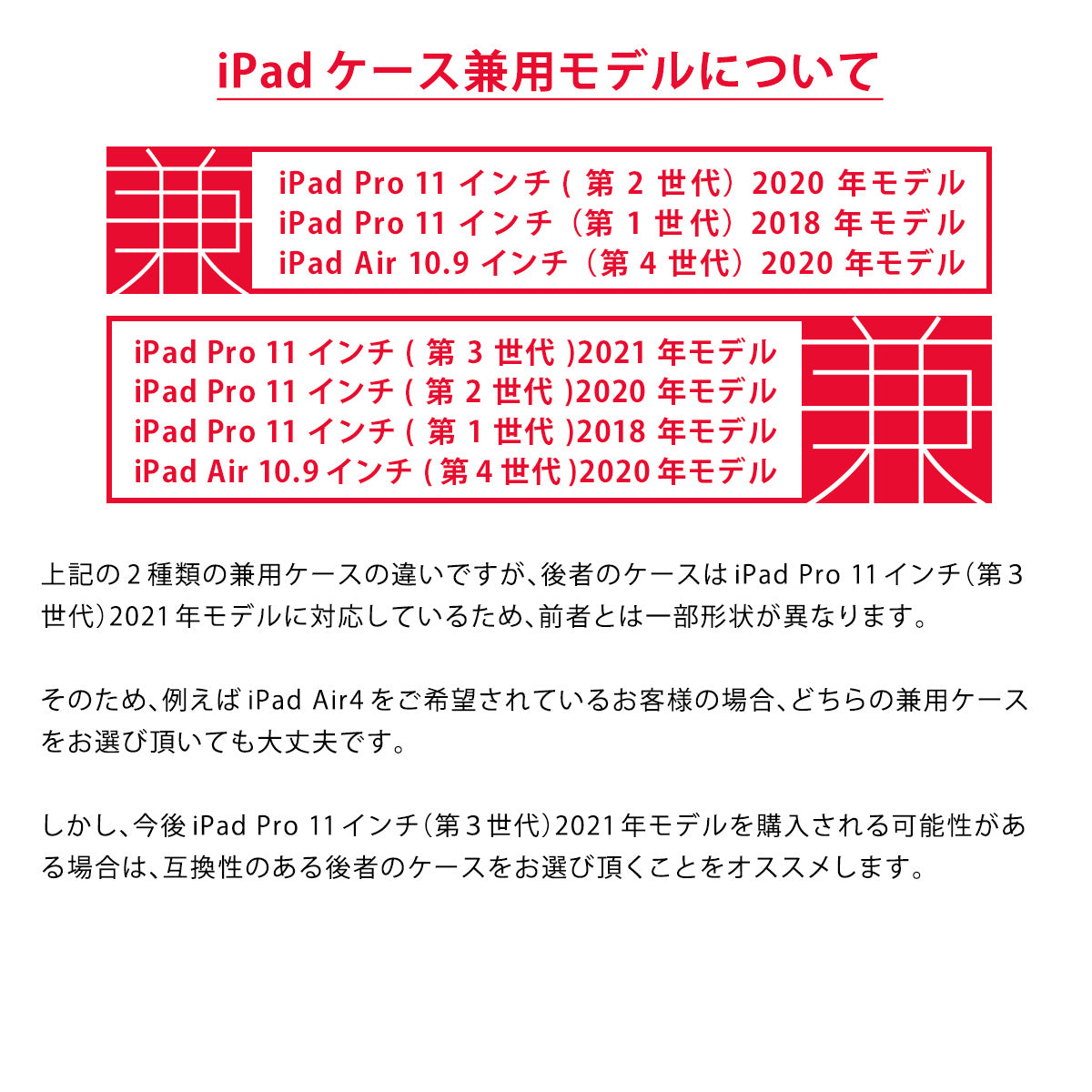 iPadケース兼用モデルについて
