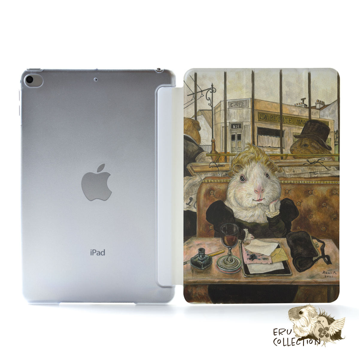 iPad ケース 第8世代/第7世代/第6世代 10.2 おしゃれ かわいい モルモット 絵画